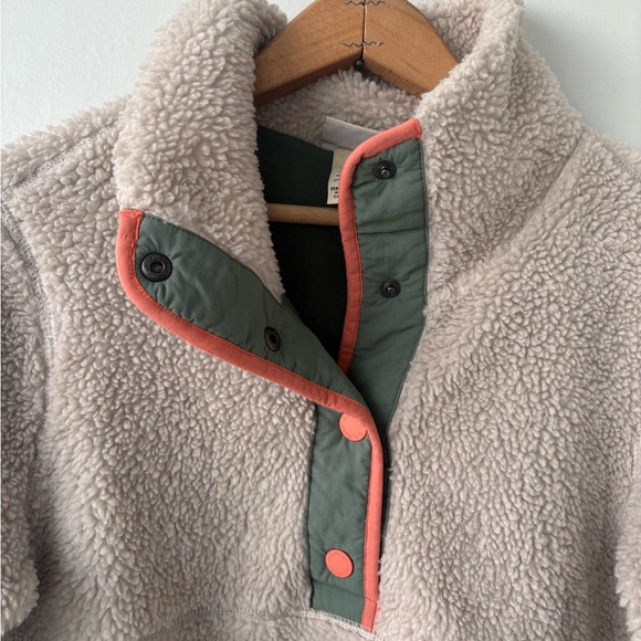 LL Bean Sherpa Fleece Pullover Jacket  in Soapstone  Size Small - Picture 5 of 7